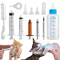 DONQL Puppy Nursing Bottle Kit, 60ml Pet Feeding Dispenser Tool, Kitten Nipple Syringe, Pet Syringe Feeding Kit with with Replacement Nipples for Newborn Kittens, Puppies, Rabbits, Small Animals