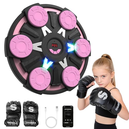 Image of Music Boxing Machine for Kids & Adults - Wall Punching Pad with Lighting, 9-Speed Bluetooth Boxing Game with Gloves, Wall Mounted Exercise Equipment, 2026 Upgrade Boxing Equipment for Kids Age 6+