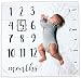Baby Monthly Milestone Blanket | Includes Picture Frame and Ruler | 1 to 12 Months | 100% Organic Cotton | Best Baby Shower Gift | Photography Backdrop Photo Prop for Newborn Boy and Girl
