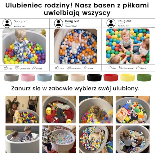 Bällebad Baby 80Cmx30Cm Schaumstoff Ball Pit Kinder Rund Bällebad ab 1 Jahr Baby Bällepool für Innen Ball Pool Mädchen und Jungen (Grün, Keine Bälle)