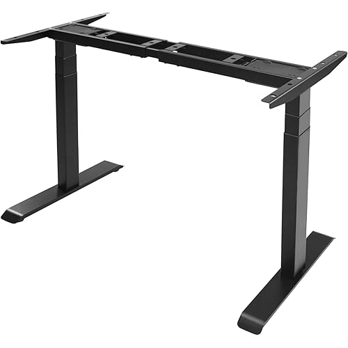 Fromann Dual Motor Electric Standing Desk Frame 3 Tier Legs Height Adjustable Handset with USB A+ C Ports Sit Stand up Desk Base for Home and Office (Black)
