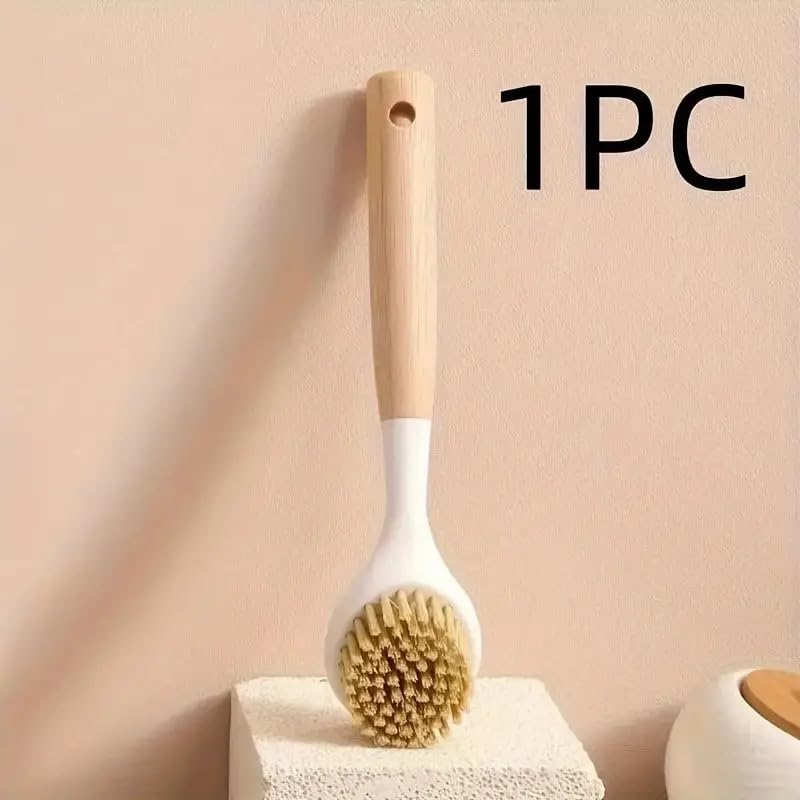 1PCS Wooden Pot Brush Dishwashing Washing Bowl Decontamination Cleaning Long Handle Kitchen for Restaurant (Pack of 01)-image-44