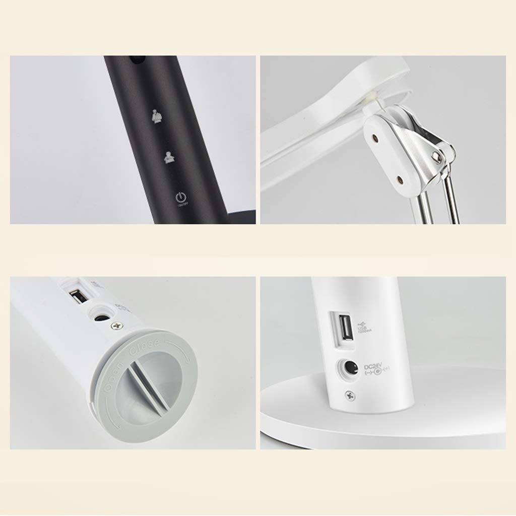 HEXEH Lampada da Tavolo Desk LED Lampada Regolabile bilanciere Luce di Lettura con On/off forcellone Lampada da Comodino Eye-Cura della Lampada di Lettura Lampada da Scrivania
