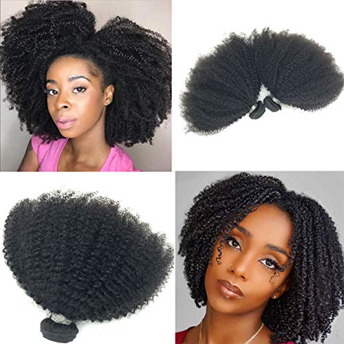 Brazilian Afro Kinky Curly Human Hair 8-22inch 4B4C 1 Bundle 100g Cabello humano rizado afroamericano rizado (1 bundle 10inch, natural black)