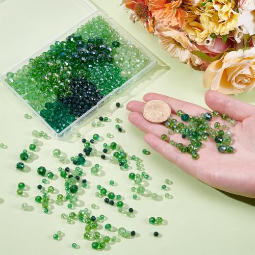 Perles de cristal vertes transparentes SUNNYCLUE pour bijoux de prestige