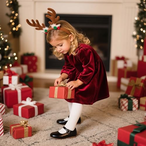 Toddler Girls Vintage Mary Jane Shoes Party Ballet Flats with Shiny Patent Leather3