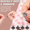 JANYUN 120 Pairs Silver Butterfly Clutch Tie Tacks Pin Back Metal Locking Replacement with 4mm Width Blank Pins for Craft Making (4mm, Black)