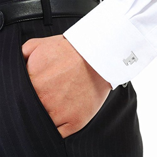 Bodyj4You 2Pc Cufflinks Personalized Initials Letter F Men's Button Shirt Business Gift #TOP1