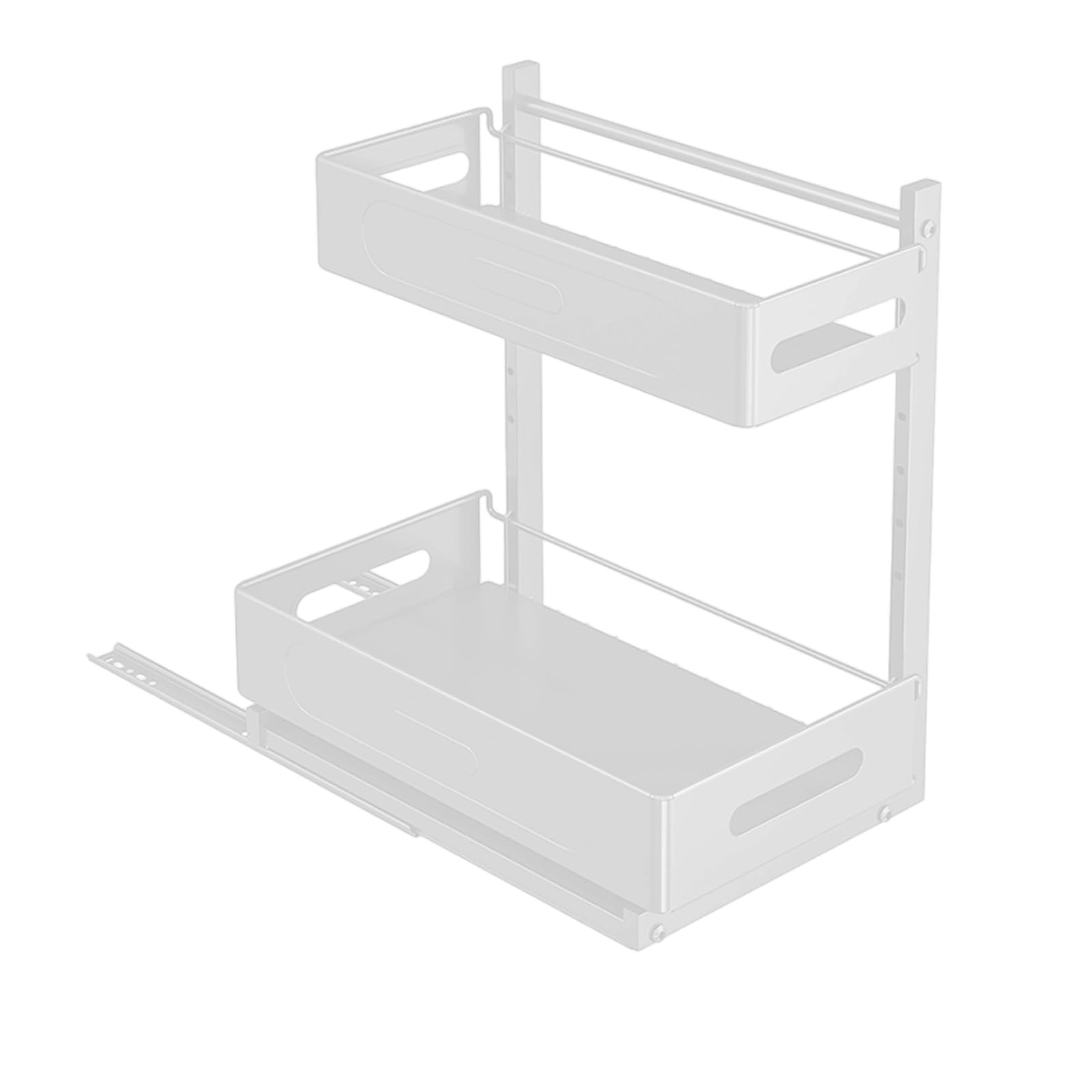 Piceioep Sturdy Iron Pull Out Under Sink Basket Organizers for Maximizing Kitchen Cabinet Space and Organized Storage Multifunctional Under Sink Drawer Rack