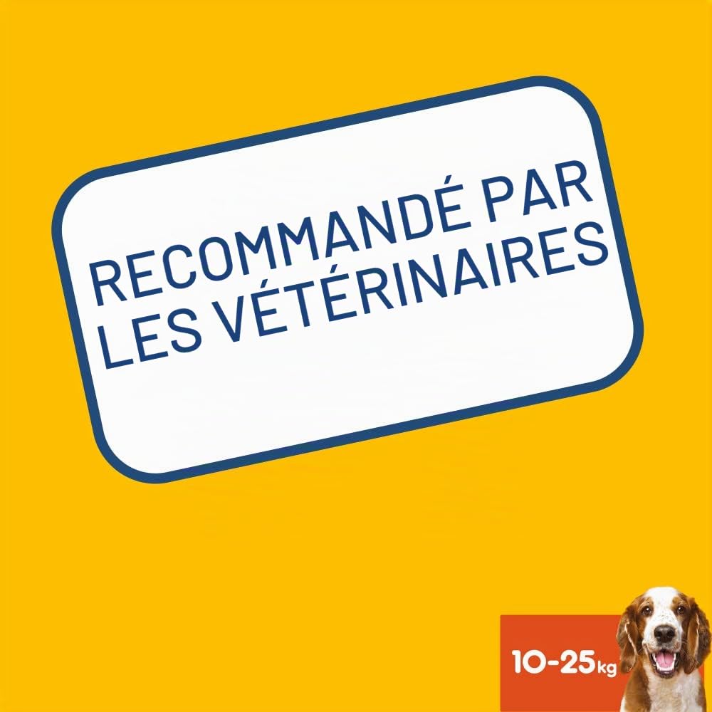 PEDIGREE DENTASTIX Sticks Dentaires pour Moyen Chien 10-25kg - 56 Bâtonnets à Mâcher (Lot de 8 Sachets de 7 Friandises) - Hygiène Bucco-dentaire, Scientifiquement Prouvé, Nettoyage Dents au Quotidien