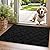 hicorfe Indoor Doormat,Front Back Door Mat TPR Backing Non Slip Mats 20"x31.5" Absorbent Resist Dirt Entrance Doormat Inside Floor for Entryway Washable Low-Profile (Black)