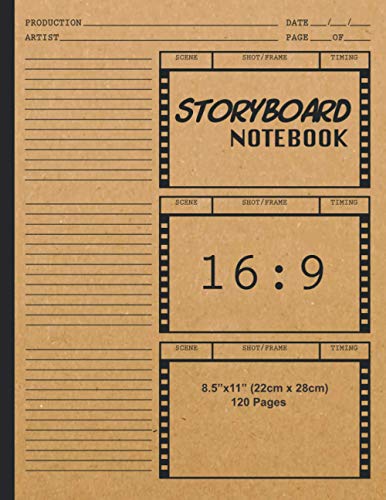 Storyboard Notebook 16:9: Blank Storybook Sketchbook | 16:9 Thumbnail Template Panels | Large Story Board Sketch Pad | Professional Storyboard Journal ... Directors, Students, Animators & Artists