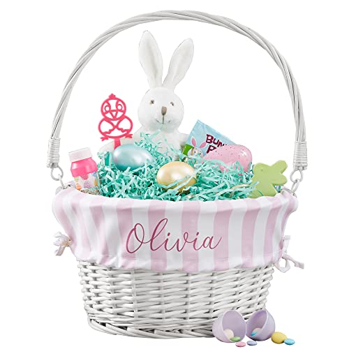Personalization Universe Personalized Delicate Stripes Easter Bas...
