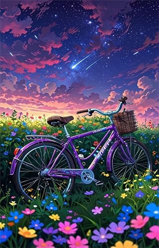 Puzzle 520 Piezas Flores Cielo Estrellado, Rompecabezas para Adultos, Puzzles Desafiante, Juegos Educativos, Puzle Clásico para Todos los Fanáticos de los Rompecabezas 52 x 38 cm