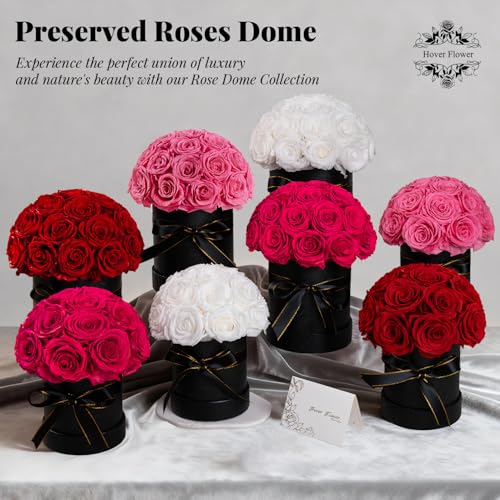 27 Preserved Flowers for Delivery Prime, Roses Dome Forever Flower Decor for Party Home Table Bedroom, Anniversary, Birthday, Wedding Gifts for Women Her (White) - Image 7