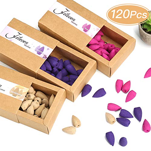 Jeteven Natural Incense Reflow Cone Flavor Interior Bullet Riscorri Coni di combustione di incenso Sapore Diverso (120pcs)