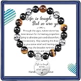 Haoze Get Well Soon Regali per donne, perline di ametista Life is Tough But So are You, braccialetto ispiratore Feel Better Get Well Soon regalo per donne, uomini, bambini, migliori amici, sorella, 7