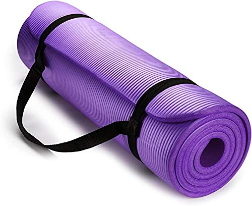 SIRUINI Thick Yoga Mats for Women,1/2 inch Thick All-Purpose Extra Thick High Density Anti-Tear Non Slip Exercise Yoga Mat,Mat with Easy-Cinch Yoga Mat Carrier Strap (Purple)