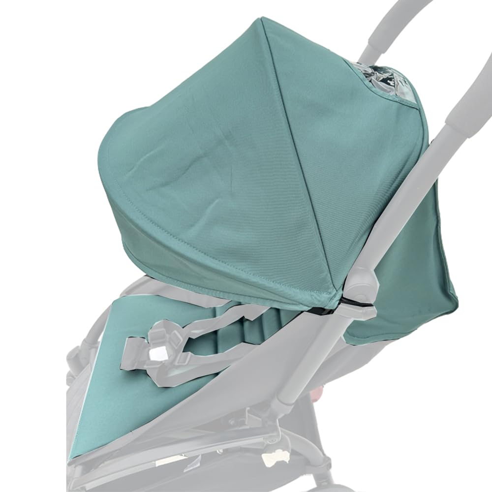 Baldacchino e cuscino per seggiolino per passeggino compatibili con Babyzen YOYO 2 e YOYO+, kit di ricambio di accessori per passeggino, tessuto impermeabile a doppio strato (blu acqua)
