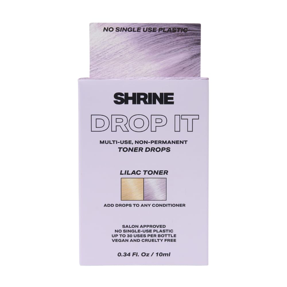 Shrine Drop It - Hair Toner - Temporary Hair Color - Rich, Natural Autumn & Winter Shades - Semi-Permanent Dye - Vegan & Cruelty-Free - Multi-Use - 200 Drops Per Bottle (LILAC TONER)