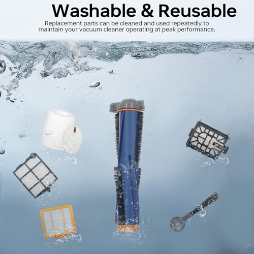 Image of Replacement Parts Compatible with Shark AI AV2501S AV2511AE AV2501AE RV2502AE RV2610WA AV2510AOUS RV2520AOUS Robot Vacuum Cleaner, 1Main Brush, 2 motor pre-filters, 2Foam Filters, 6Side Brushes