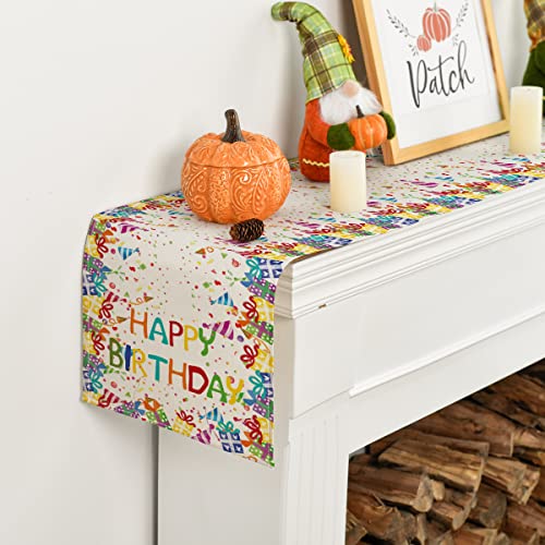 Artoid-Mode-Happy-Birthday-Table-Runner-Gifts-Polka-Dot-Hats-Kitchen-Dining-Table-Decoration-for-Outdoor-Home-Party-13×36-Inch Artoid Mode Happy Birthday Table Runner Gifts Polka Dot Hats Kitchen Dining Table Decoration for Outdoor Home Party 13×36 Inch