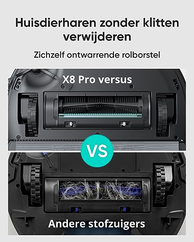 Robotstofzuiger eufy Clean X8 Pro met zelf-leegstation, 2x 4000 Pa zuigkracht, ontwarrende borstel, iPath laser-navigatie - Afbeelding 4