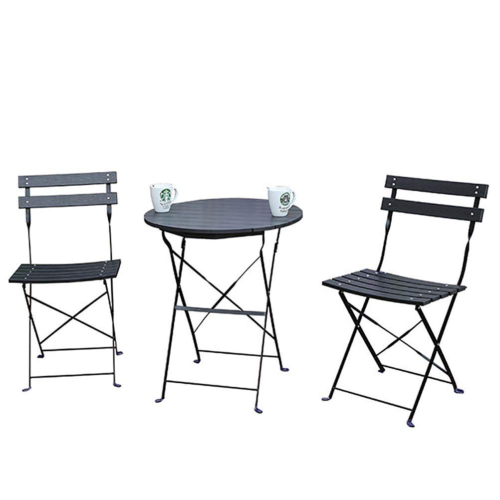 Bistro Table And Chairs - Folding Garden Patio Sets - Weatherproof Balcony Furniture Sets - Table And 2 Chairs