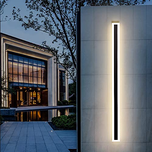 ZTWLEED 24W Applique Murale Exterieur LED,80CM Applique Longue Murale Extérieur Abat-jour Acrylique,Étanche IP65 Luminaire Exterieur, Blanc Chaud 3000K,Eclairage Exterieur Noir, AC110-265V Cover