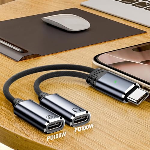 Image of Verilux 2 in 1 Type C to Type C Audio & Charging Connector, PD 100W USB C Male to Female Cable Fast Charging with Simultaneous Wired Headphone Connection for iPhone 16 /15 /Plus /Pro /Max, Galaxy S25 /S24