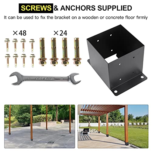 image for DWALE 6X 6 Post Base 6 PCS,Inner Size 5.6