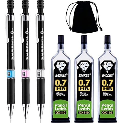 Zngou 7 PCS Mechanical Pencil Set with Refills Cover