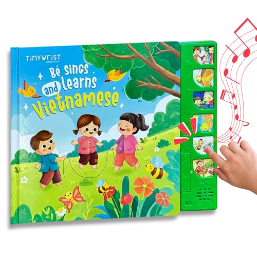 Image of tinywrist AUDIOBOOKS - Bé Sings and Learns Vietnamese – Interactive Bilingual Music Book for Babies, Toddlers & Kids | Vietnamese-English Learning Toy | Northern & Southern Accents