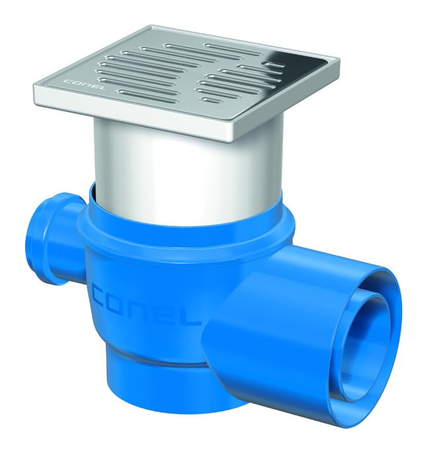 CONEL Bodenablauf DRAIN DN 70/100 waagerecht Zulauf DN50,Rost 150mm | COD70100WK