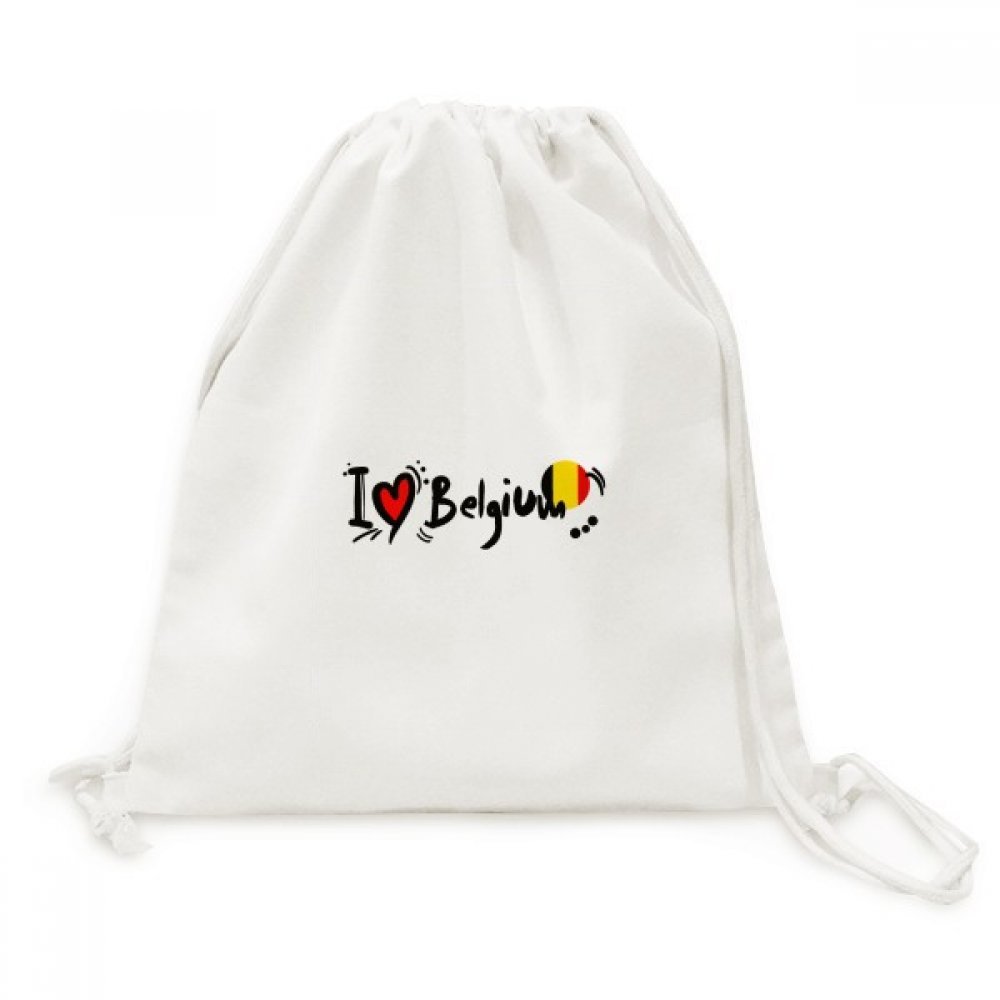 Drapeau amour cœur illustration toile drawstring backpack voyage - 5