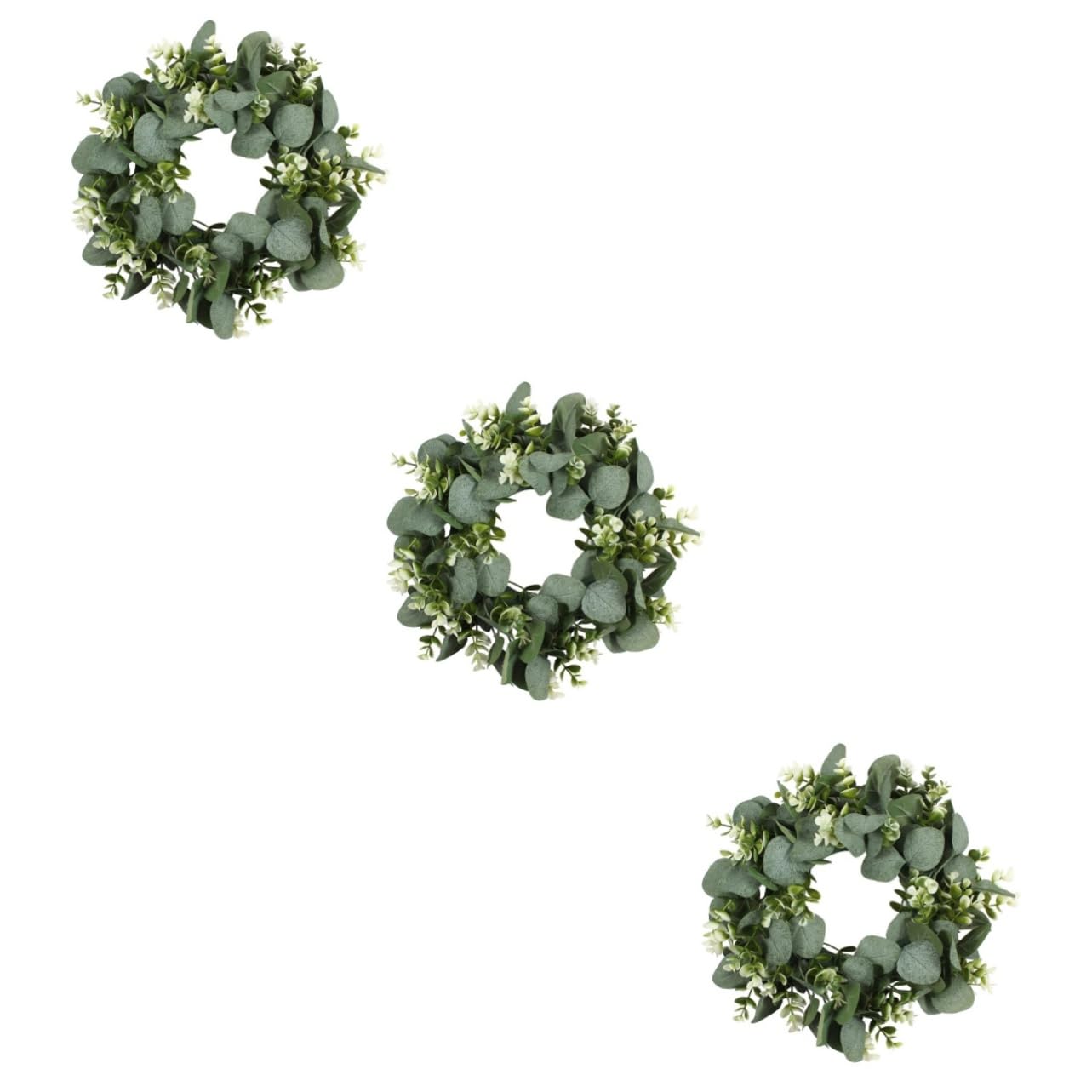 Zerodeko 3 STK Kunstrasenring Tür Hängende Girlande Grüne Blattgirlande Künstlicher Blumenkranz Außenkränze Für Die Haustür Weingirlande Kleiner Kranz Künstliches para Plastik Green