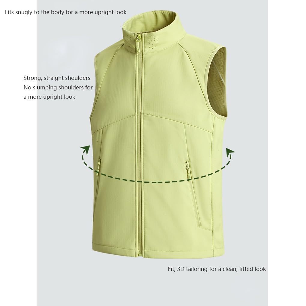 CLSQLXYJZC Chaleco Pesca Multibolsillos Para Hombre, Chaleco Sin Mangas De Malla Transpirable Moderno Ideal Para Fotografía Viajes Y Trabajo Al Aire Libre, Cremallera Camping, Caza Fotografía