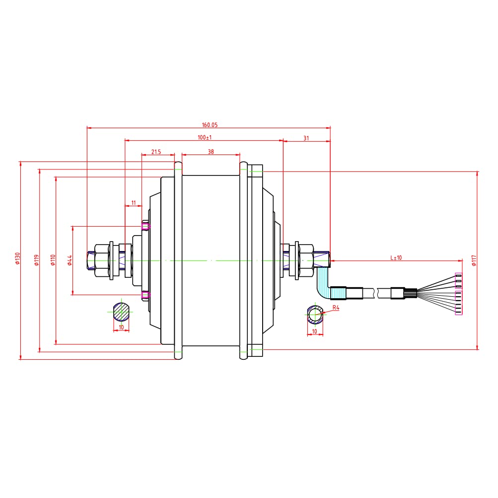 Alomejor 36V 250W Moteur de moyeu de Roue électrique Ebike Moteur de moyeu de Roue sans Brosse Scooter électrique Moteur de moyeu de Roue Avant et arrière 25 km/h