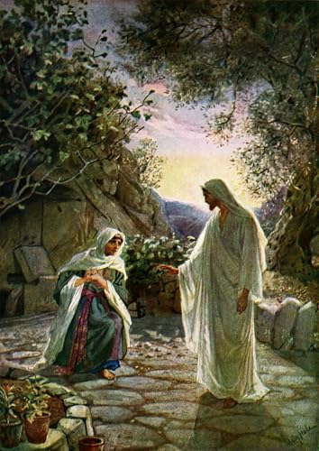 Imagen de lienzo de María Magdalena y Jesús Resucitado por William Brassey Hole, 60x90cm