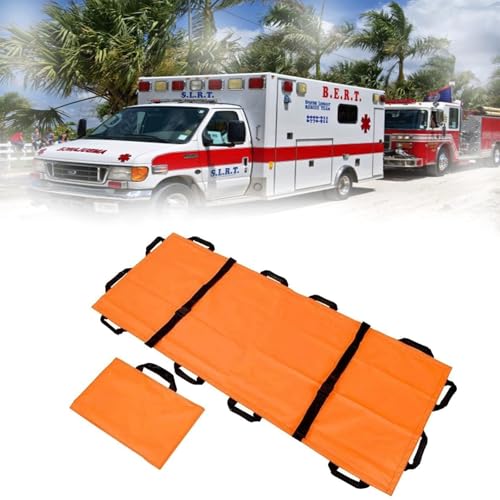 救護用担架 折りたたみ式ソフトストレッチャー、12個のハンドル付き緊急救助ストレッチャー、病院、診療所、自宅、スポーツ会場用の防水折りたたみ式緊急救助背部ストレッチャー