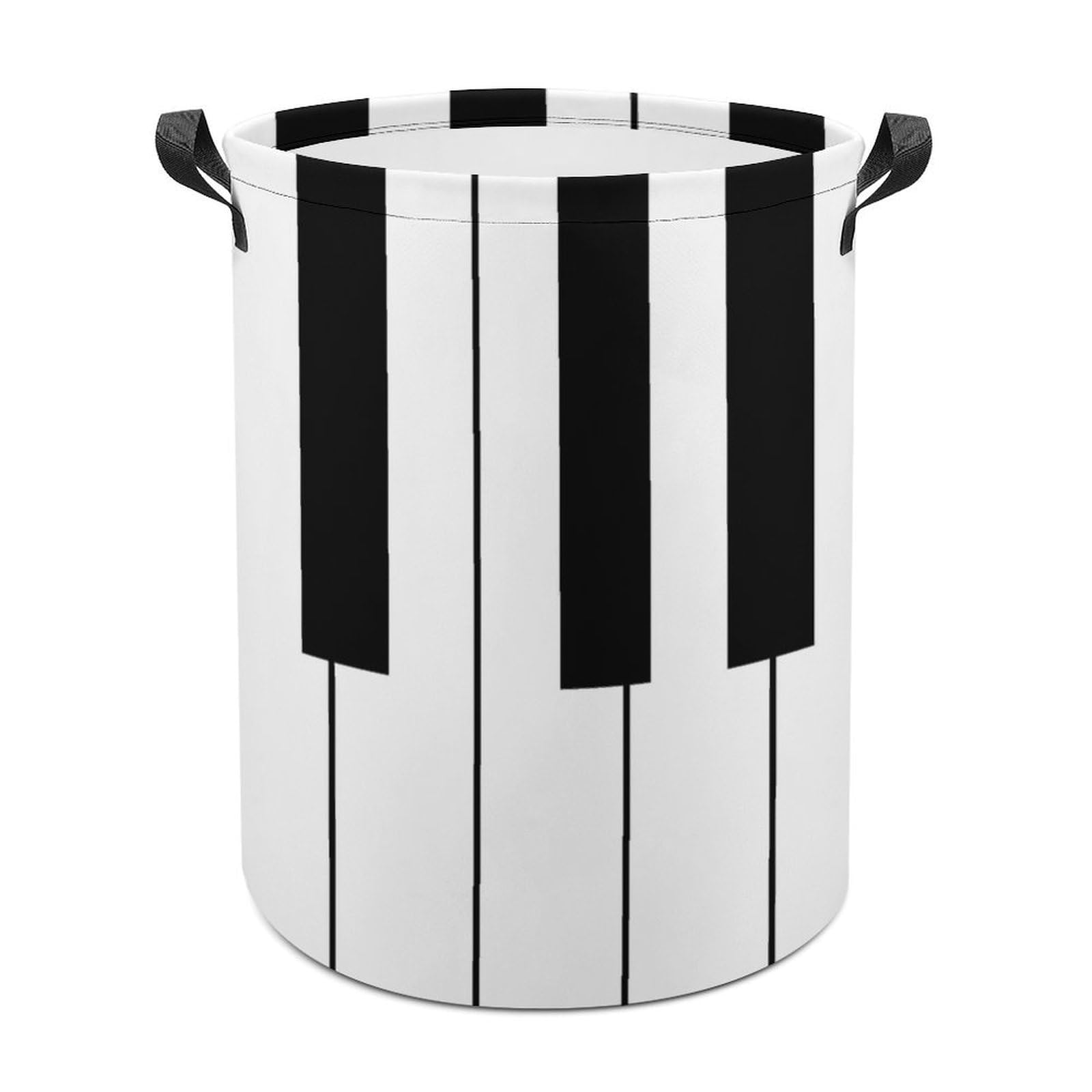 MHYRAC Laundry Hamper, Music Piano Keys Laundry Basket, Washing Basket with Handle