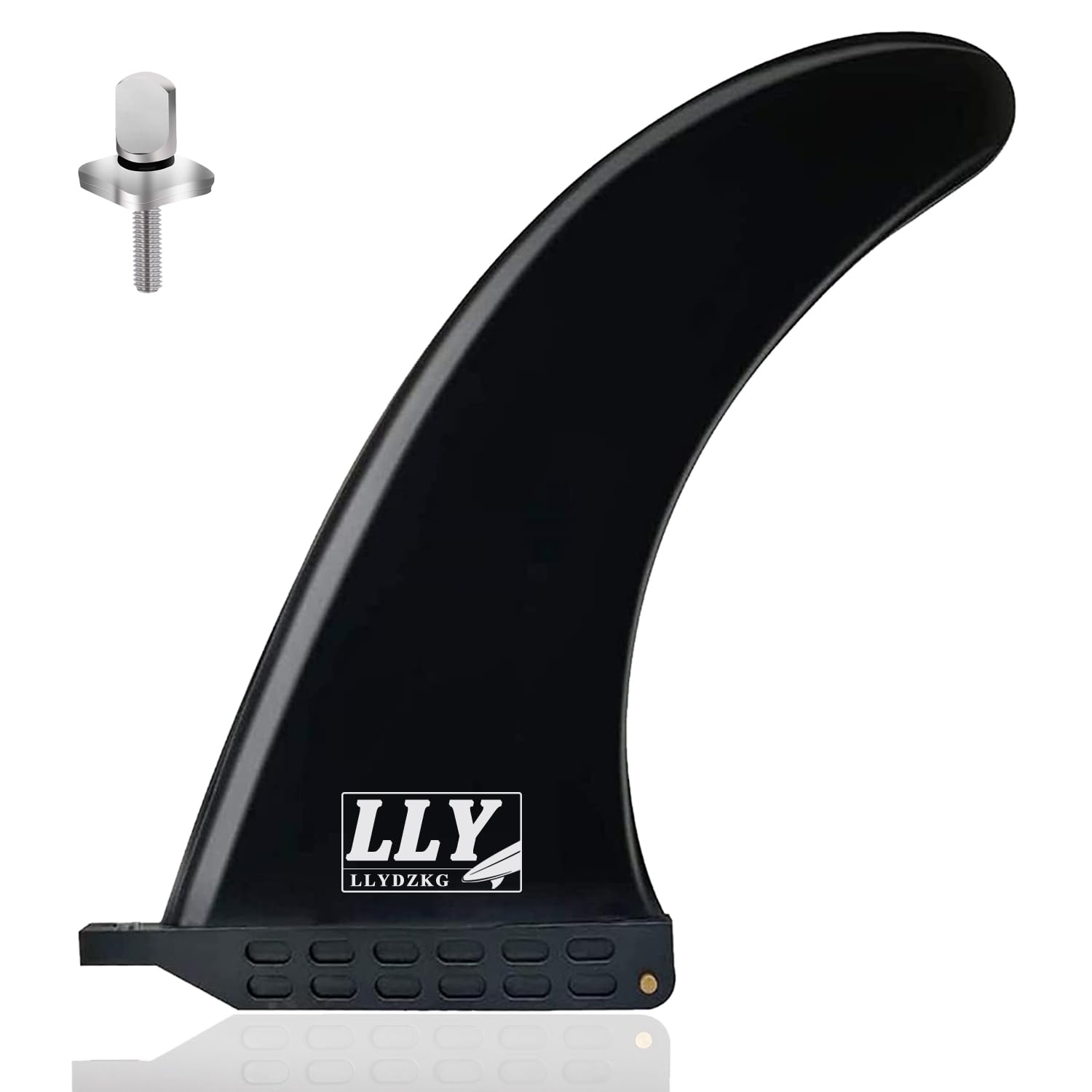 LLYDZKG 9'' SUP Single Center Fin with No Tool Fin Screw, Fiberglass Reinforeced Nylon SUP Replacement Fins, Suitable for Longboard, Surfboard, Stand Up Paddle (LLY-F902)