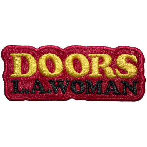 The Doors La Woman Text Logo On Rouge Standard Woven Patch Size One Size