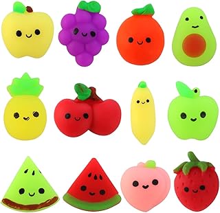 12 Pieces Kawaii Mini Squishies Mochi Squishy Toys Party Favors Squishy Stress Relief Toys Squishy Fidget Toys Birthday Favors Novelty Gifts Goodie Bag for Kids Adults Random