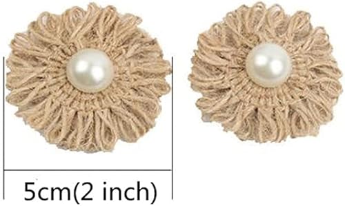 Miniatura 2 de 30 flores de arpillera de 2 pulgadas, rosas rústicas de arpillera natural para el hogar, boda, fiesta, decoración, manualidades