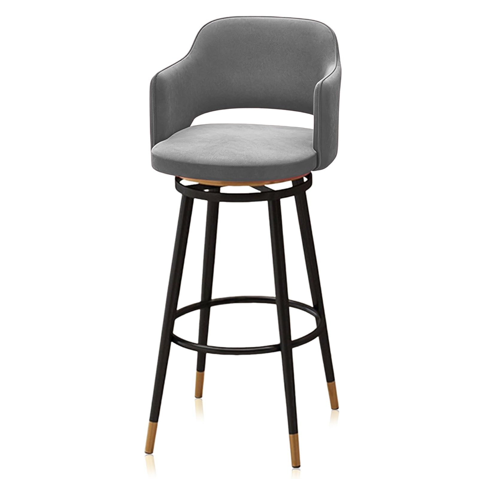 Tabourets de bar pivotants en velours pour îlot de cuisine chic, assise confortable lot de 4