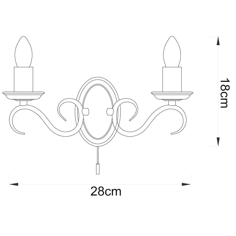 Dekorative Wandleuchte - Dimmbare Doppelwandleuchten mit Zugakkordschalter - Twisted Arm Indoor Wandlampe - LED Wandleuchte für Schlafzimmer Flur 60W E14 Kerze (nicht enthalten) Messing