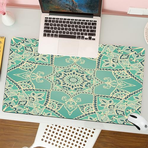 QRFASFZO Tapis de Souris Gaming - 30x80 cm - Tapis de Souris Esports - Ne Glisse jamais - Couverture complète du Bureau - Turquoise, Arabe, Islamique, Persan, Empire Ottoman, Motif, Turc, Iran, Race,