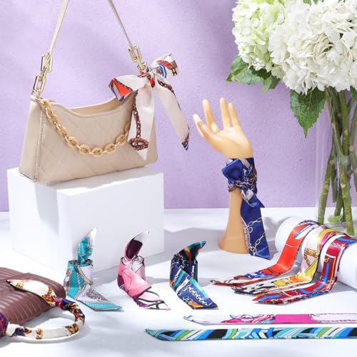 Skinny Purse Scarf for Women Handbag Scarves Ribbon Satin Head Neckerchief Silk Headband Charm for Decoration3