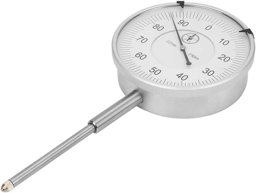 Dial Indicator, High Speed Steel & Brass Movement, 0, 50mm, Shockproof, IP65 water resistant, Easy Disassemble